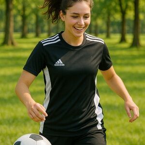 Adidas Black and White Jersey with Short Sleeves